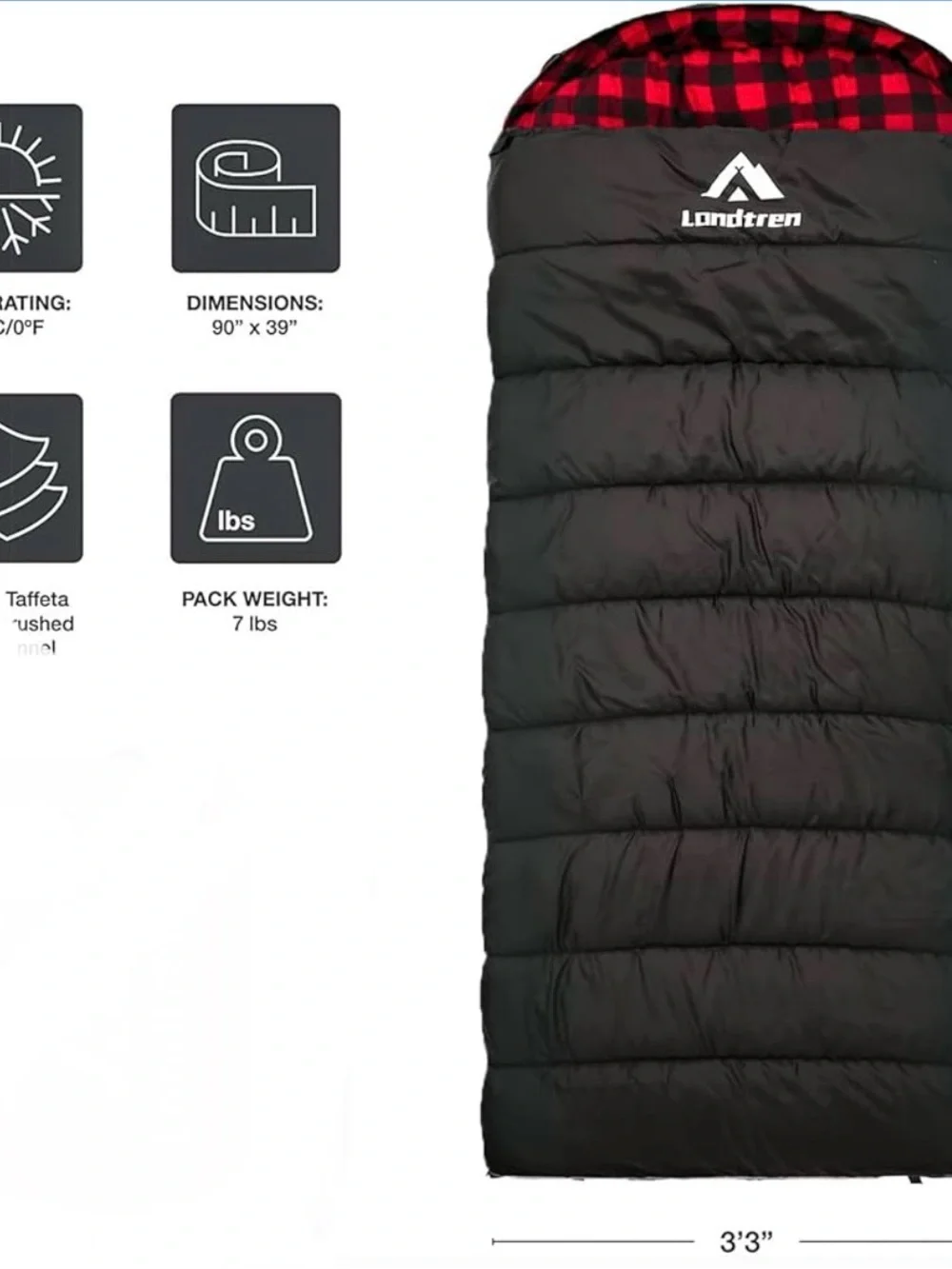 Sleeping bag and Lightweight Compression Stuff Sack - 35L